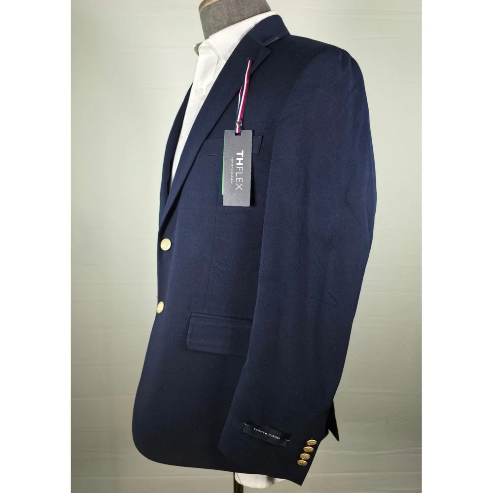 Tommy Hilfiger Mens Sport Coat Oswell THFlex Navy 40S Business Casual Blazer NWT